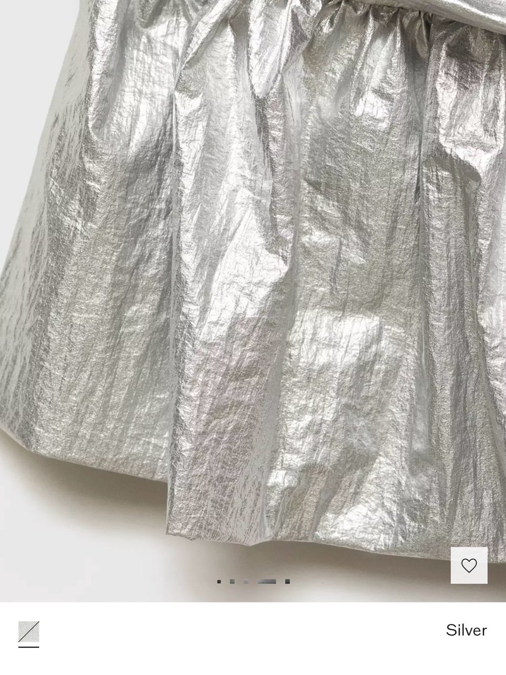 Mango Silver Strapless Metallic Ruched Crop Top - Picture 6 of 6